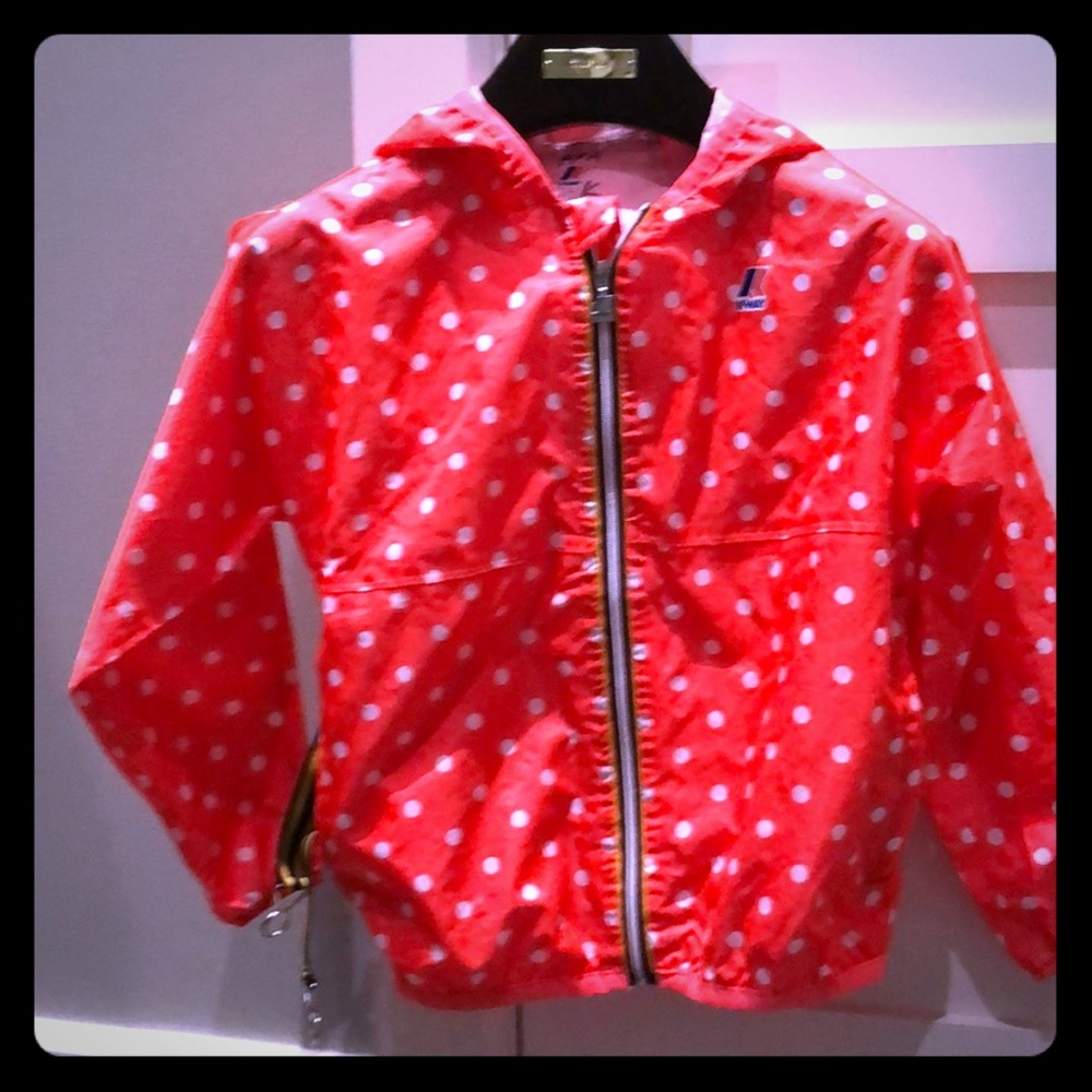 K-Way for Crewcuts Orange Polka Dot Windbreaker